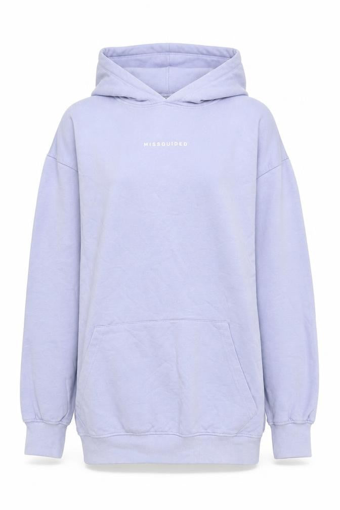 Missguided Women’s Lilac Pullover Hoodie UK 8 Relaxed Fit Cotton Blend