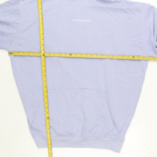 Missguided Women’s Lilac Pullover Hoodie UK 8 Relaxed Fit Cotton Blend