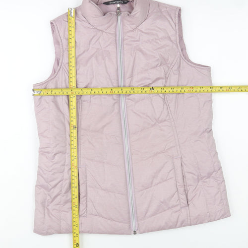 Bonmarché Women Pink Size 10 Padded Lightweight Zip Waistcoat