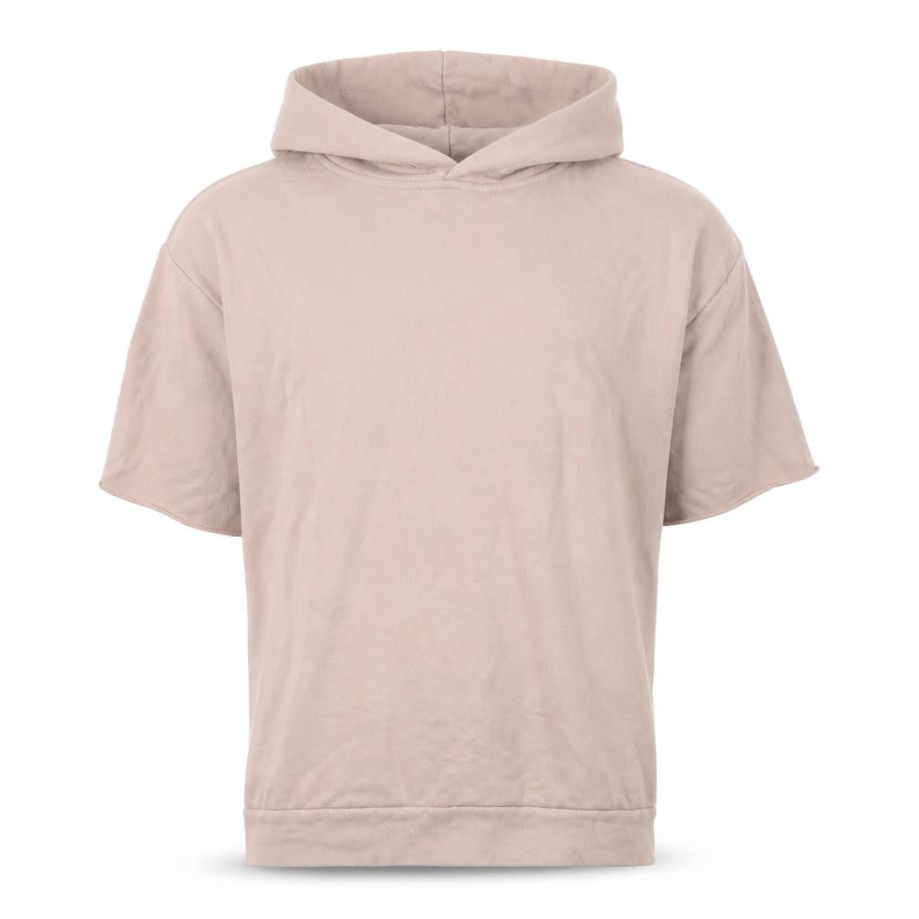 Front view of Zara Man Pink Short Sleeve Pullover Hoodie, size L