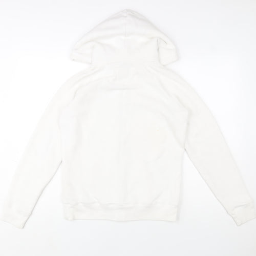 Jack Wills Womens White Size 12 Hooded Full Zip Fleece Jacket