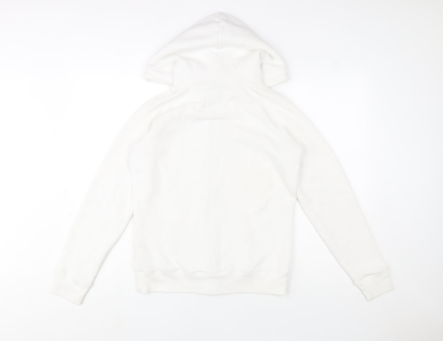 Jack Wills Womens White Size 12 Hooded Full Zip Fleece Jacket