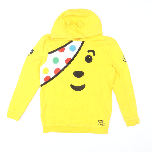 BBC Children in Need Girls Yellow Pudsey Bear Pullover Hoodie 11-12 Years