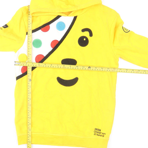 BBC Children in Need Girls Yellow Pudsey Bear Pullover Hoodie 11-12 Years