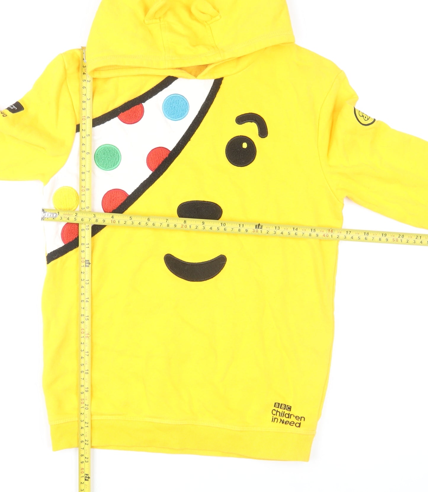 BBC Children in Need Girls Yellow Pudsey Bear Pullover Hoodie 11-12 Years
