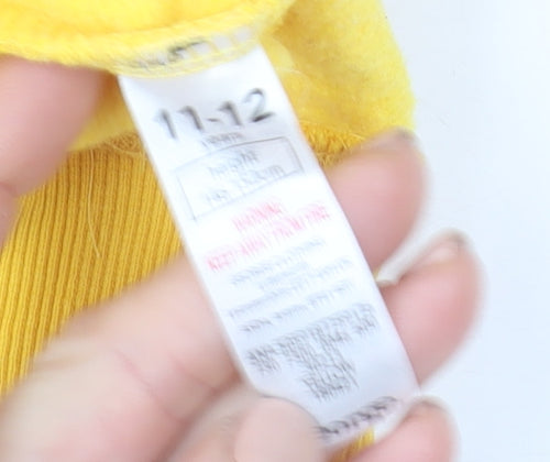 BBC Children in Need Girls Yellow Pudsey Bear Pullover Hoodie 11-12 Years