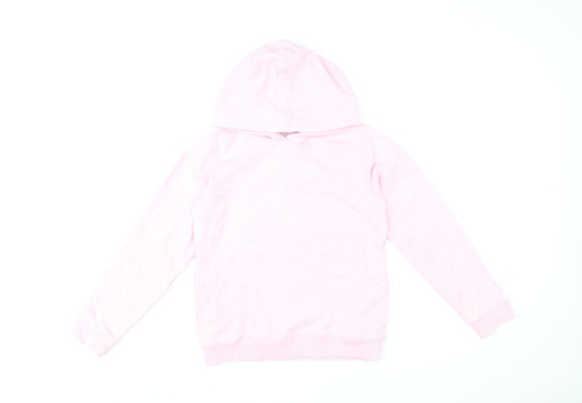 FatFace Girls Pink Pullover Hoodie 10-11 Years Graphic Print Cotton Blend