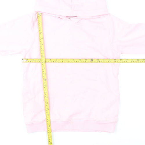 FatFace Girls Pink Pullover Hoodie 10-11 Years Graphic Print Cotton Blend