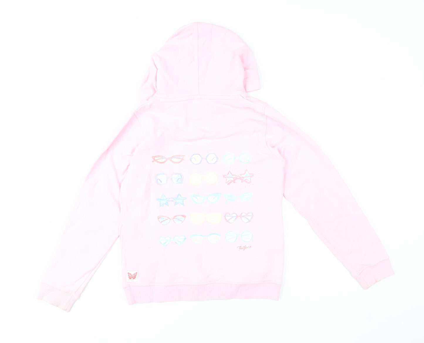 FatFace Girls Pink Pullover Hoodie 10-11 Years Graphic Print Cotton Blend