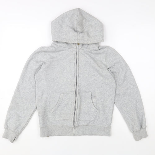 Bench Boys Grey Fleece Lined Zip Up Hooded Jacket 11-12 Years