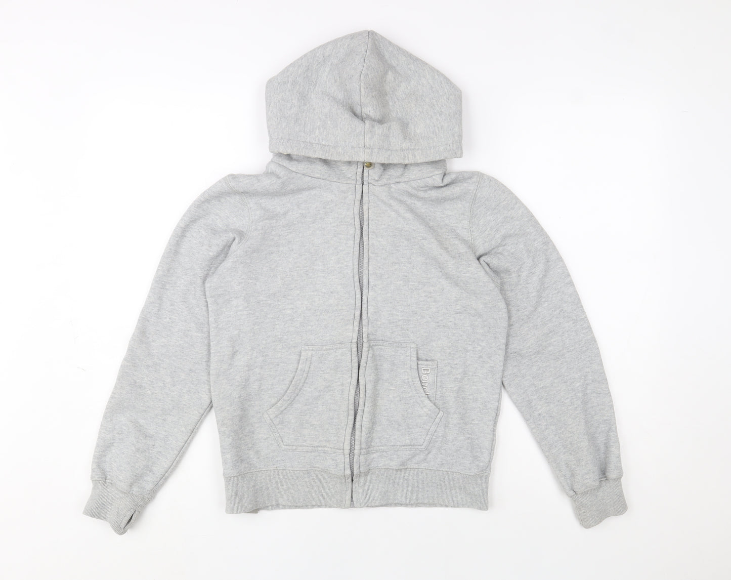 Bench Boys Grey Fleece Lined Zip Up Hooded Jacket 11-12 Years