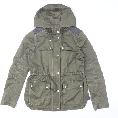 Topshop Women Green UK 8 Hooded Cotton Parka Jacket