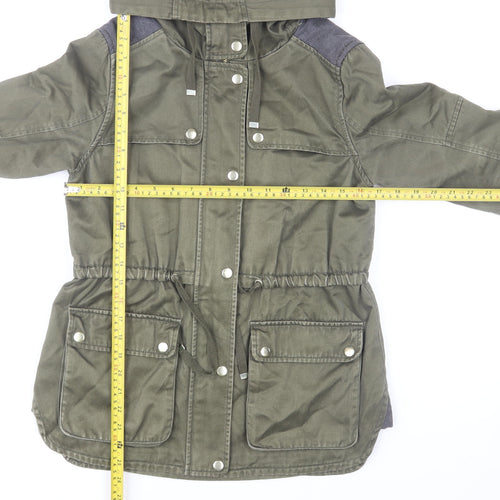 Topshop Women Green UK 8 Hooded Cotton Parka Jacket