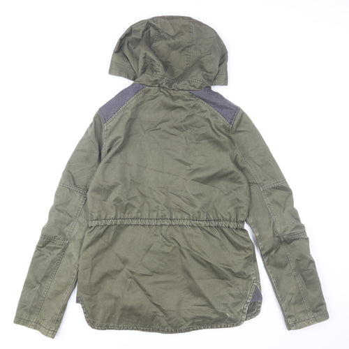 Topshop Women Green UK 8 Hooded Cotton Parka Jacket