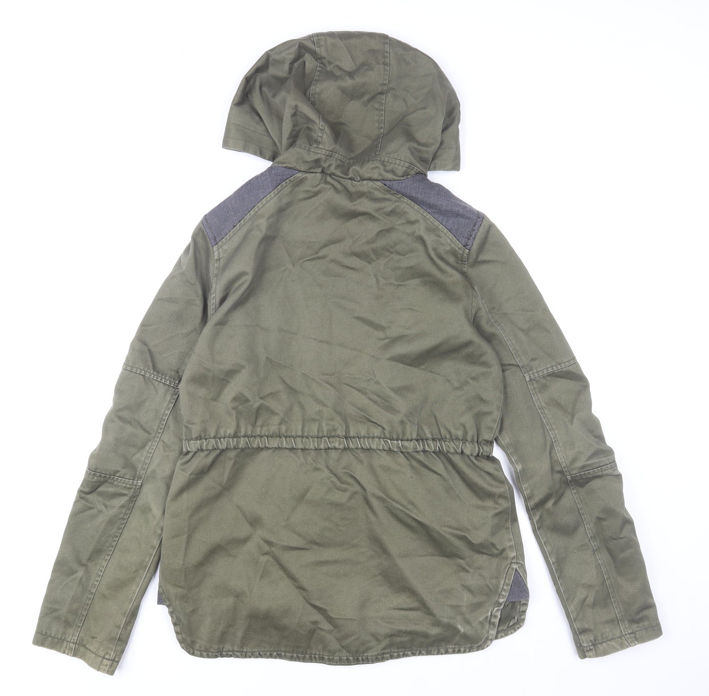 Topshop Women Green UK 8 Hooded Cotton Parka Jacket
