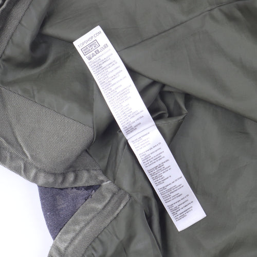 Topshop Women Green UK 8 Hooded Cotton Parka Jacket