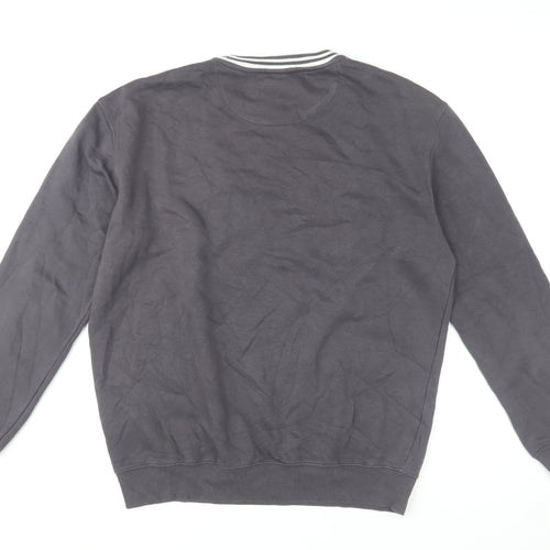 New Look Men Grey New York Crew Neck Sweatshirt Size M