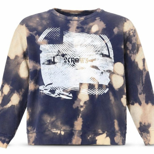Hanes Women’s Beige & Black Tie Dye Pullover Sweatshirt XL Graphic Print