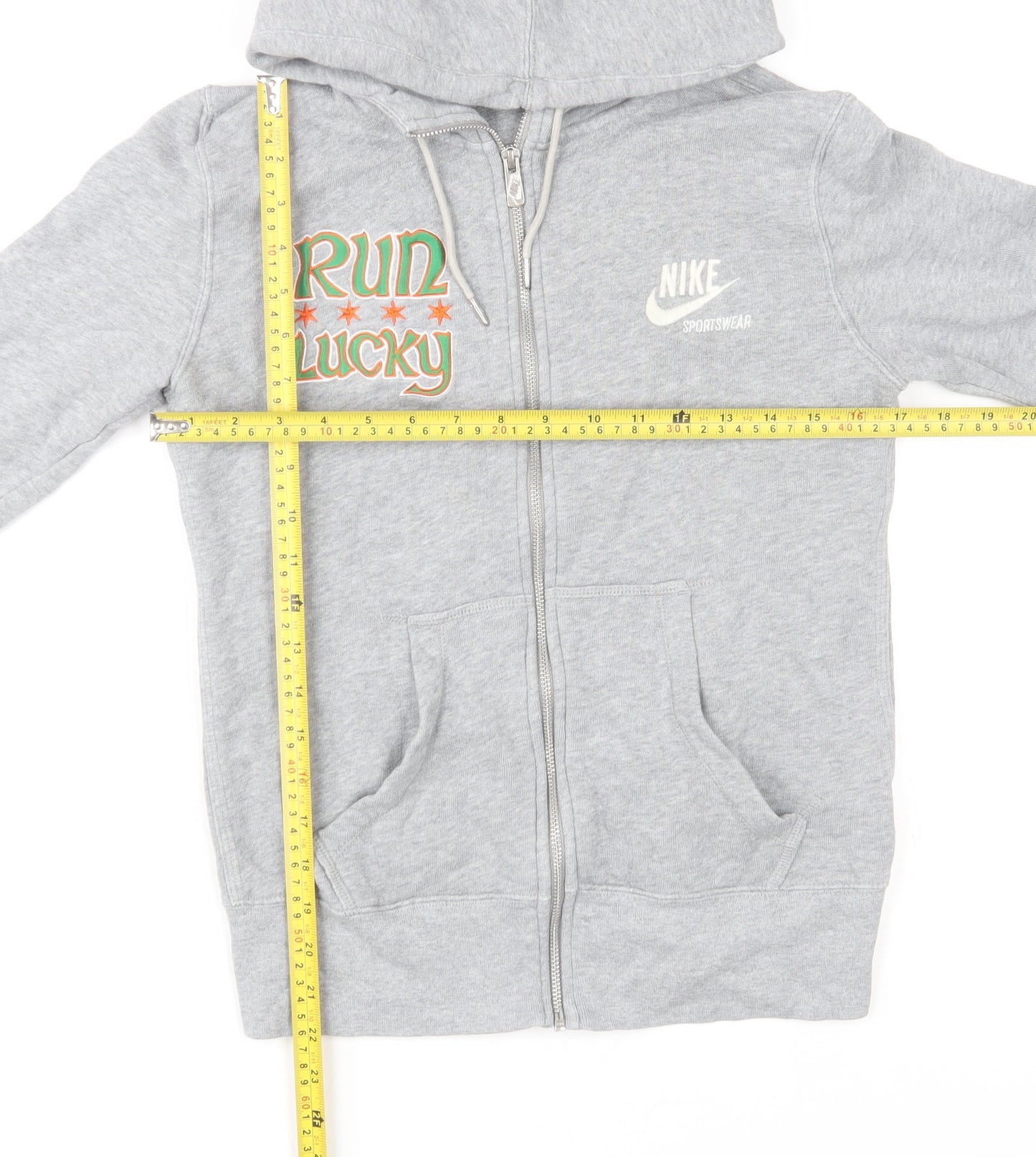 Nike Men's Grey Full Zip Hooded Sports Jacket Size S