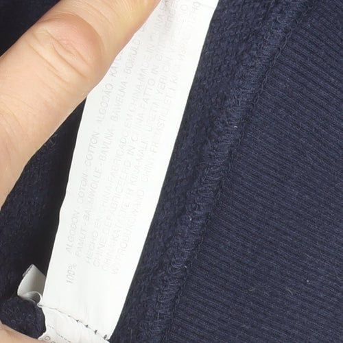 Zara Boys Blue Striped Henley Hoodie 9-10 Years Cotton Casual Top