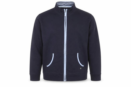 Front view of Bon Casual Men's Black Full Zip Track Jacket, size L, Polyester Cotton