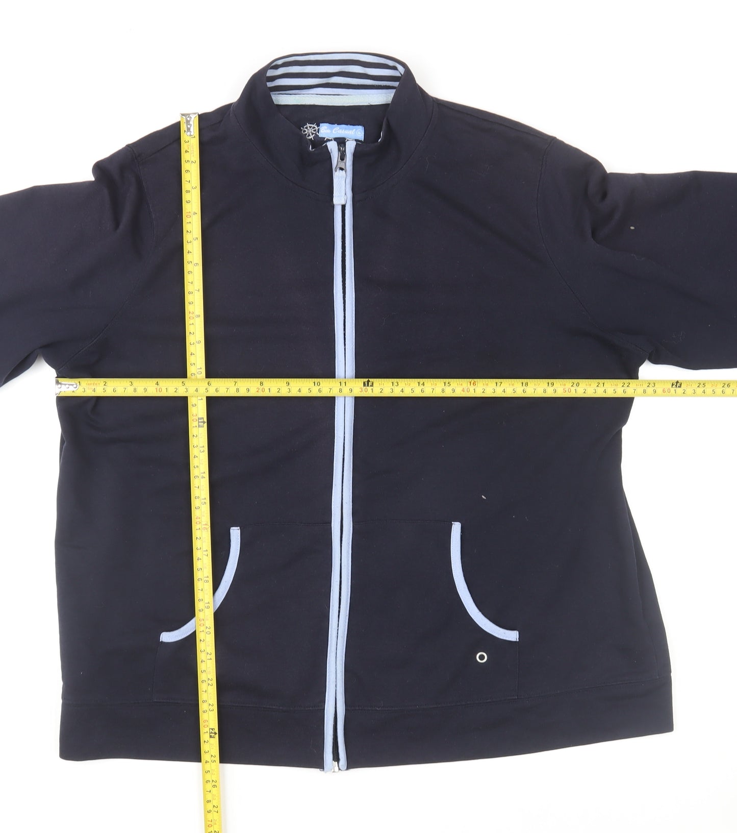 Bon Casual Men's Black Full Zip Track Jacket Size L Polyester Cotton