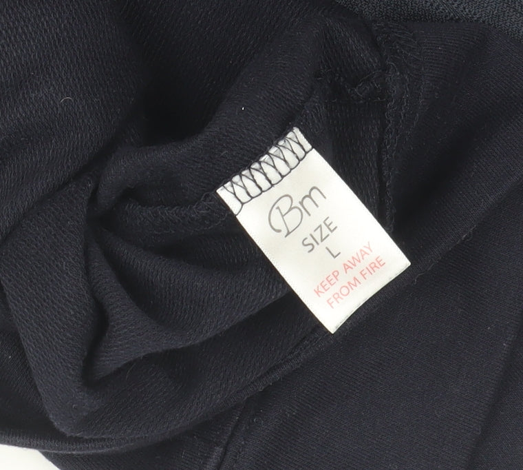 Bon Casual Men's Black Full Zip Track Jacket Size L Polyester Cotton