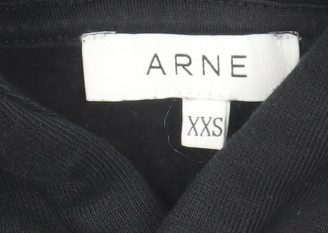 ARNE Men's Black Pullover Hoodie XS Fleece Cotton Blend