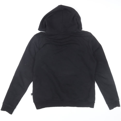 Puma Womens Black Leopard Logo Pullover Hoodie Size M