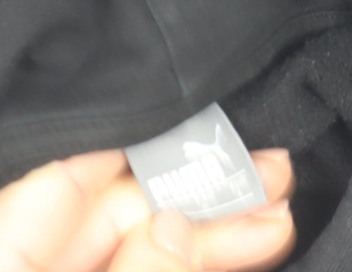 Puma Womens Black Leopard Logo Pullover Hoodie Size M