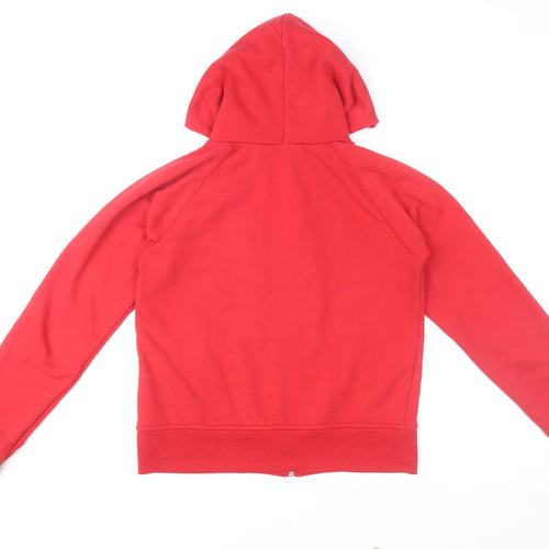French Connection Men's Red Hooded Full Zip Basic Jacket M