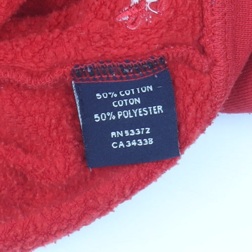 French Connection Men's Red Hooded Full Zip Basic Jacket M