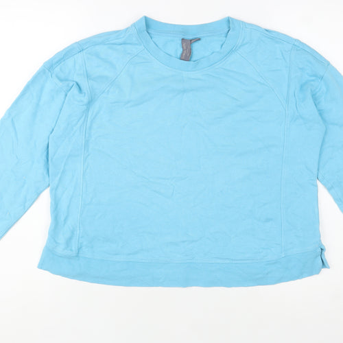 Sweaty Betty Women's Blue Crew Neck Cotton Modal Pullover Sweatshirt Size S