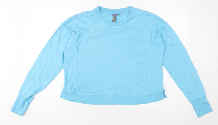 Sweaty Betty Women's Blue Crew Neck Cotton Modal Pullover Sweatshirt Size S