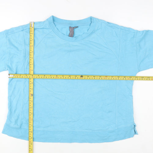 Sweaty Betty Women's Blue Crew Neck Cotton Modal Pullover Sweatshirt Size S
