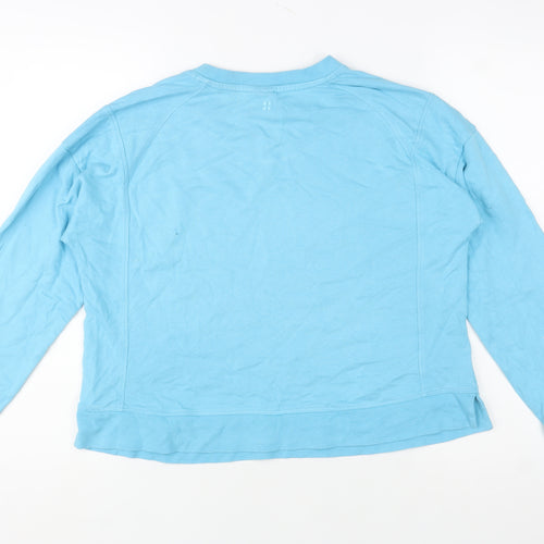 Sweaty Betty Women's Blue Crew Neck Cotton Modal Pullover Sweatshirt Size S