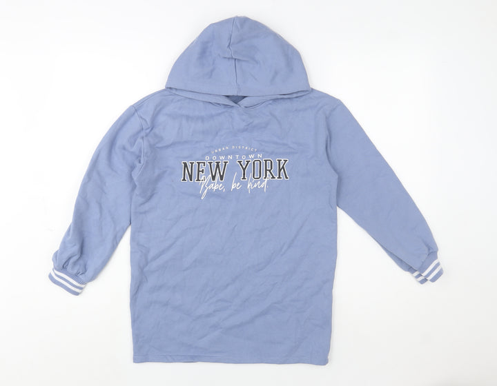 Candy Couture Girls Blue Pullover Hoodie 10 Years Graphic Print