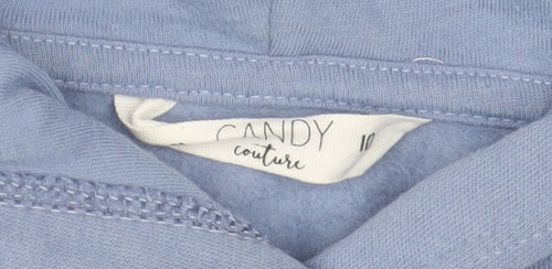 Candy Couture Girls Blue Pullover Hoodie 10 Years Graphic Print