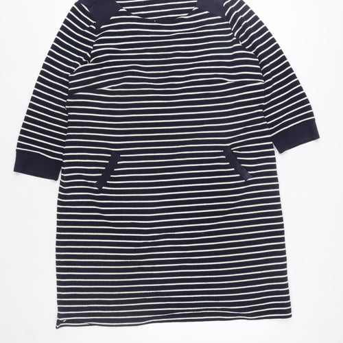 Marks and Spencer Women Blue Striped Shift Dress Size 14