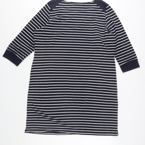 Marks and Spencer Women Blue Striped Shift Dress Size 14