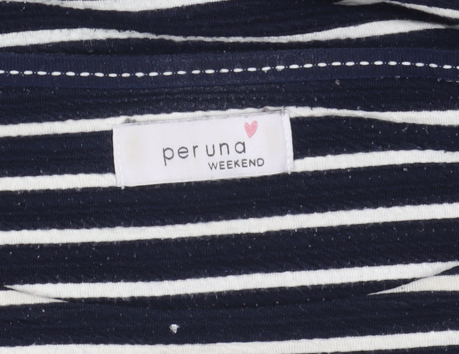 Marks and Spencer Women Blue Striped Shift Dress Size 14