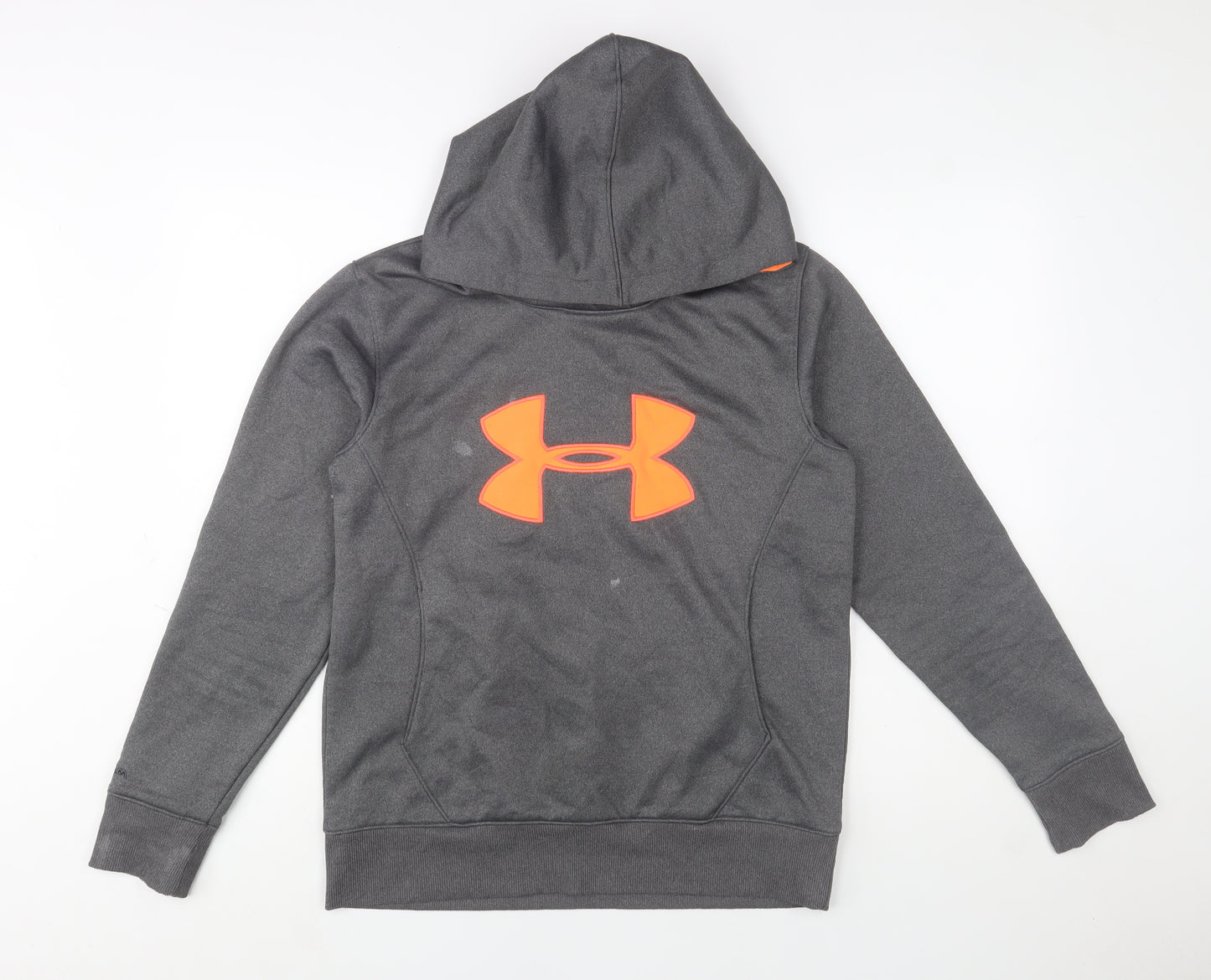 Under Armour Mens Grey Pullover Hoodie M ColdGear Logo Sportswear