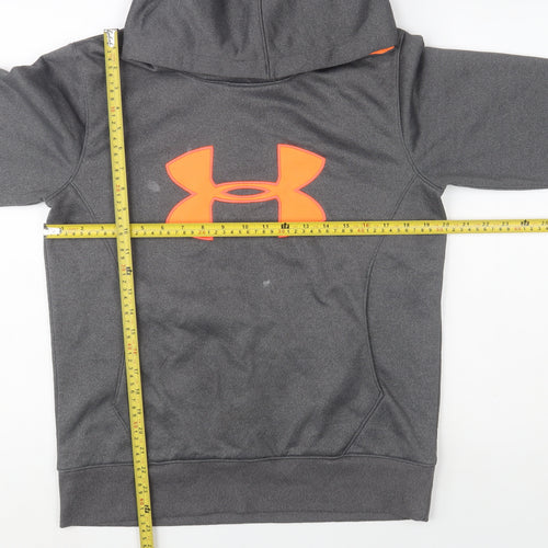 Under Armour Mens Grey Pullover Hoodie M ColdGear Logo Sportswear