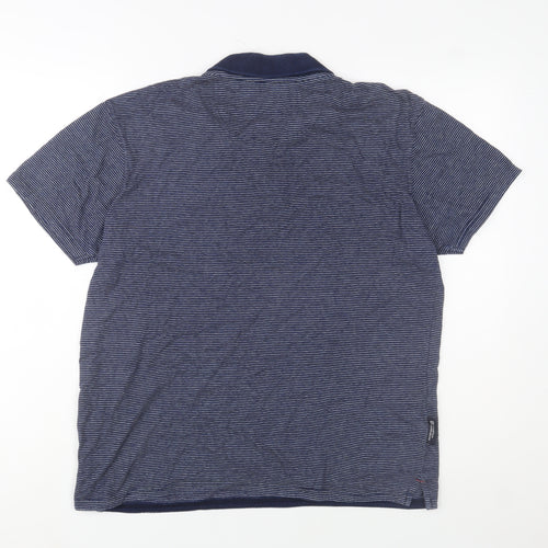 Mountain Warehouse Men's Blue Striped Polo Shirt Size L Quick Dry