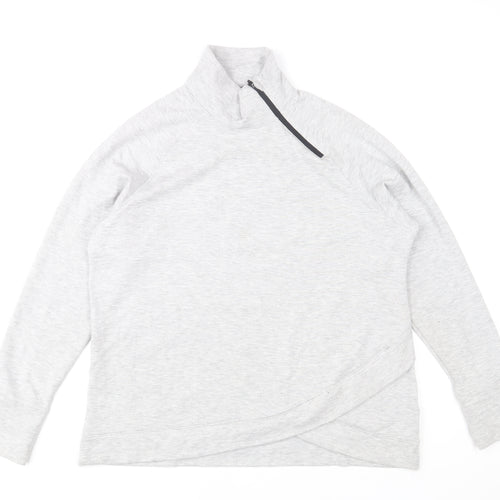 Aurique Women’s Grey 1/4 Zip Pullover Sweatshirt Size L