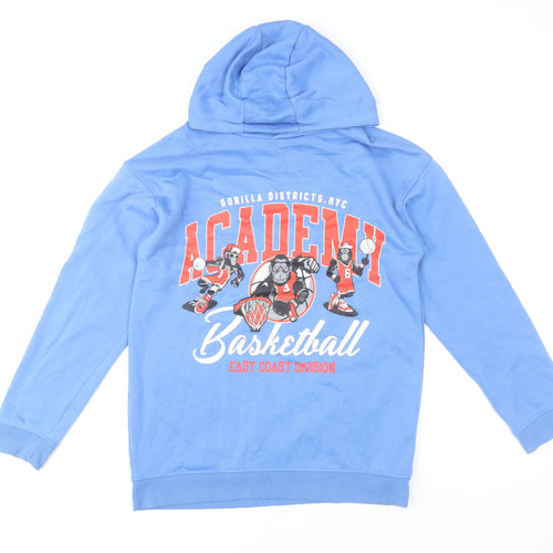 Primark Boys Blue Basketball Print Pullover Hoodie 13-14 Years 164cm