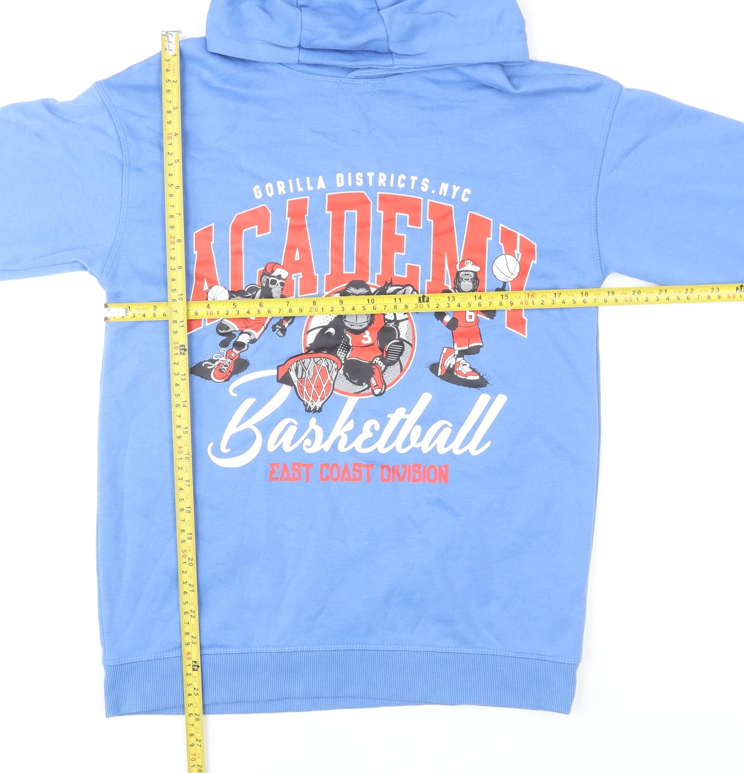 Primark Boys Blue Basketball Print Pullover Hoodie 13-14 Years 164cm