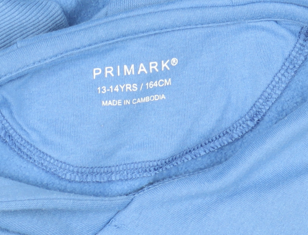 Primark Boys Blue Basketball Print Pullover Hoodie 13-14 Years 164cm