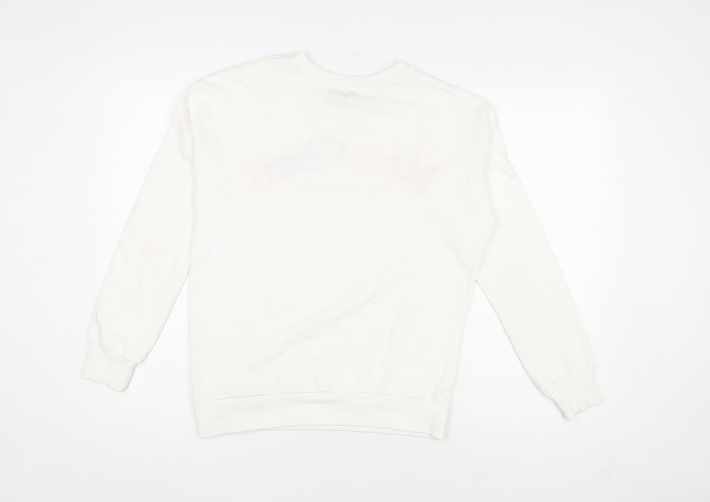 George Women White Mon Cheri Rainbow Print Pullover Sweatshirt Size M