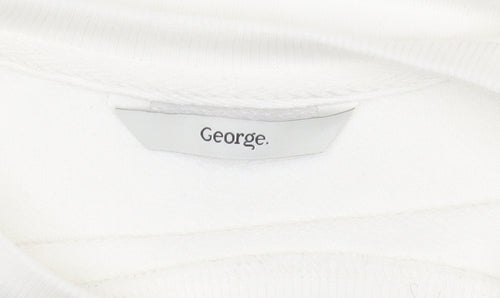 George Women White Mon Cheri Rainbow Print Pullover Sweatshirt Size M